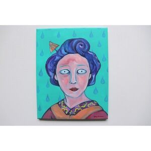 Lady in the Rain - Original Oil‎ Painting